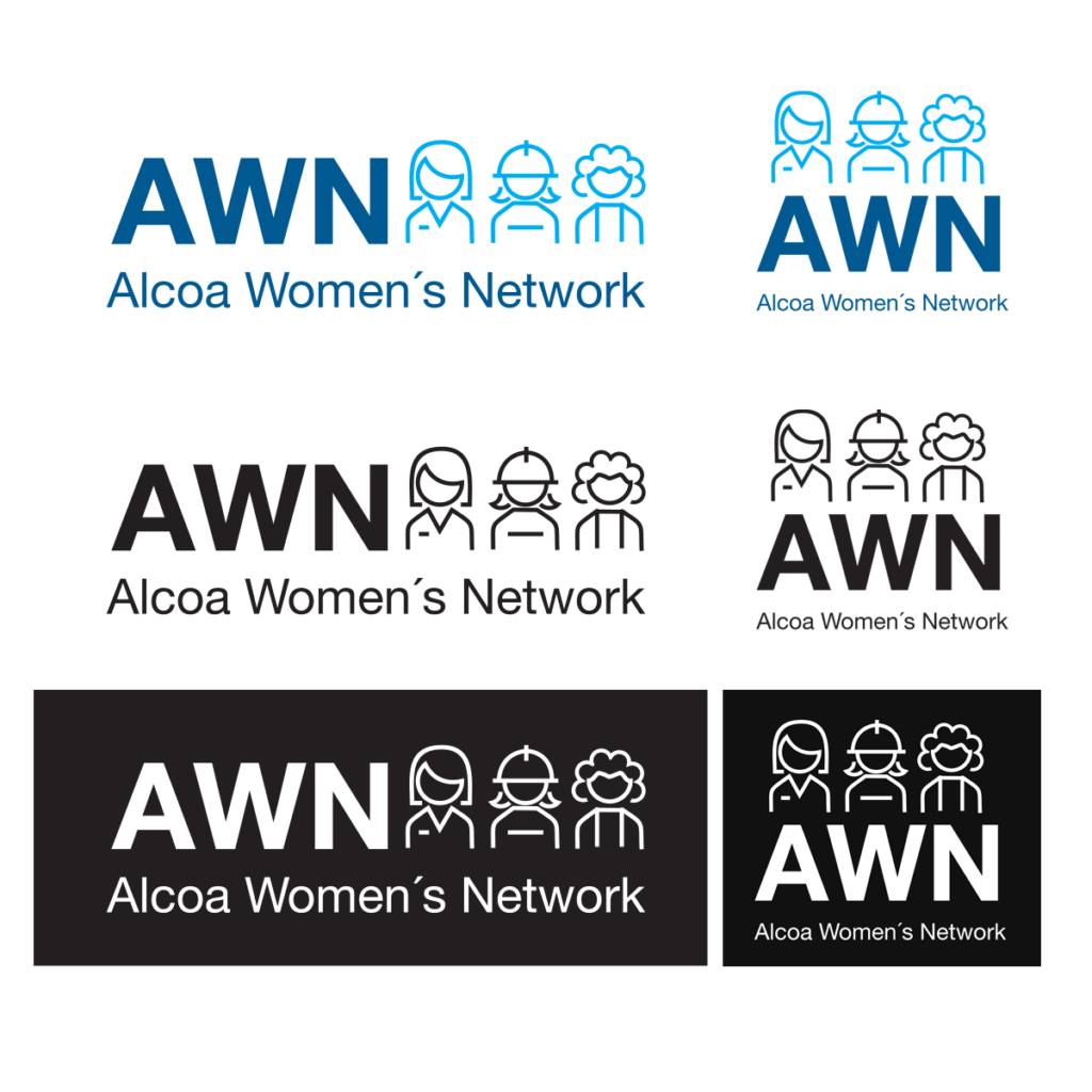 versions of the logo AWN