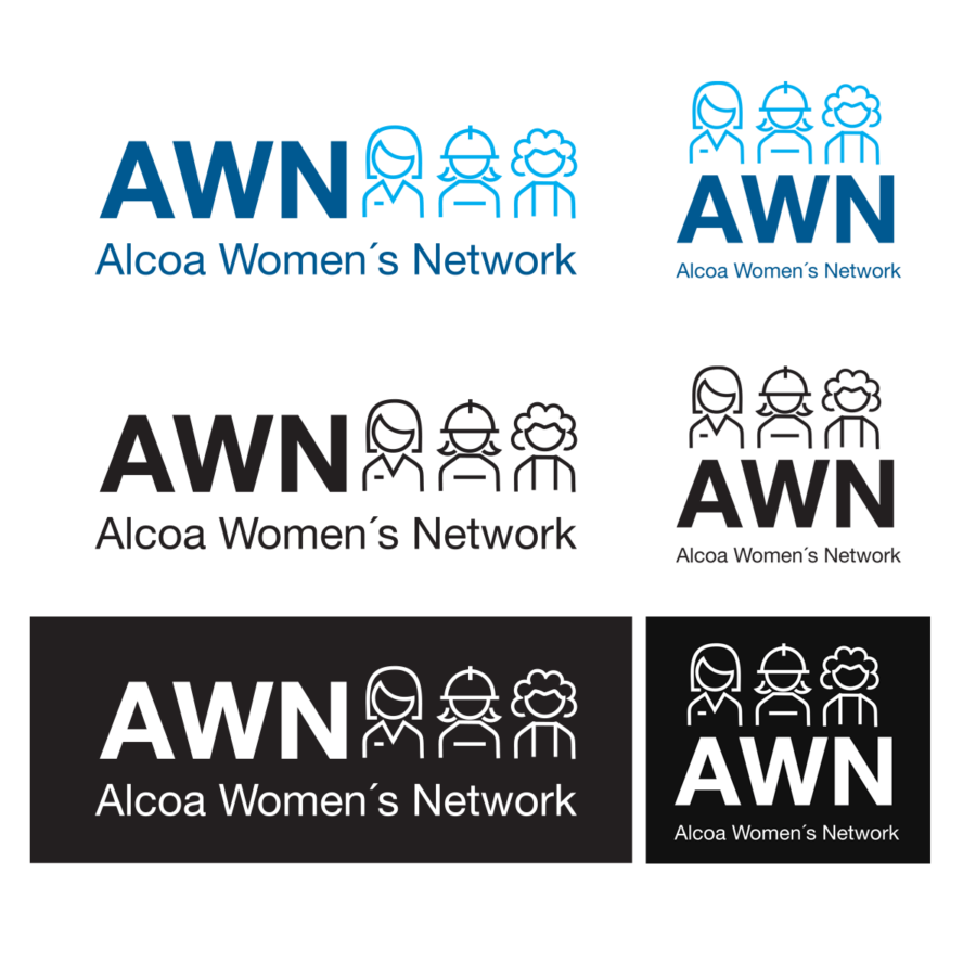 versions of the logo AWN