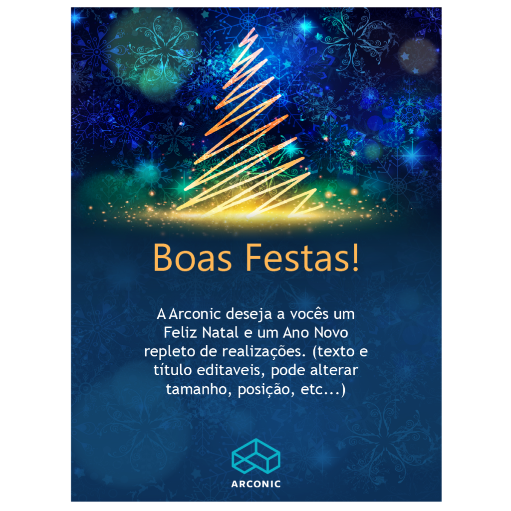 a blue poster with an illustration of a christmas tree